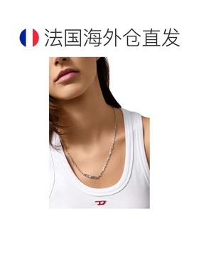 自营欧洲直邮Diesel迪赛 女士银灰色纯银链式项链