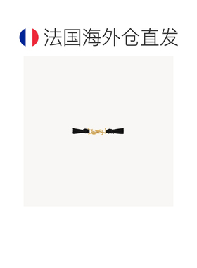 自营欧洲直邮YSL圣罗兰 CASSANDRE女士黑色/金色皮革多圈手链