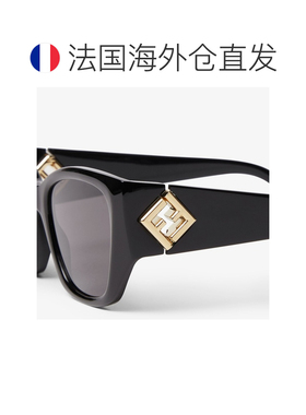自营欧洲直邮Fendi芬迪 FF Diamonds女士黑色醋酸纤维太阳镜