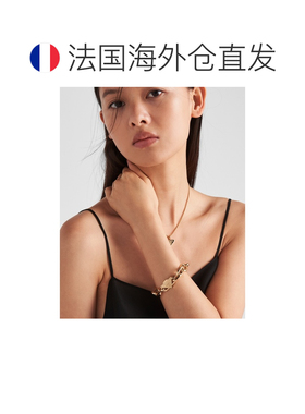 自营欧洲直邮Prada普拉达 Eternal Gold系列金色黄金三角标识手链