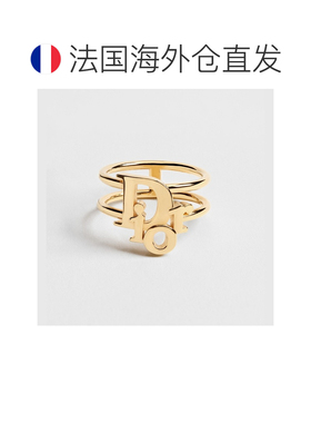 自营1h可退 欧洲直邮Dior迪奥 Vertical女士金色金属戒指配饰