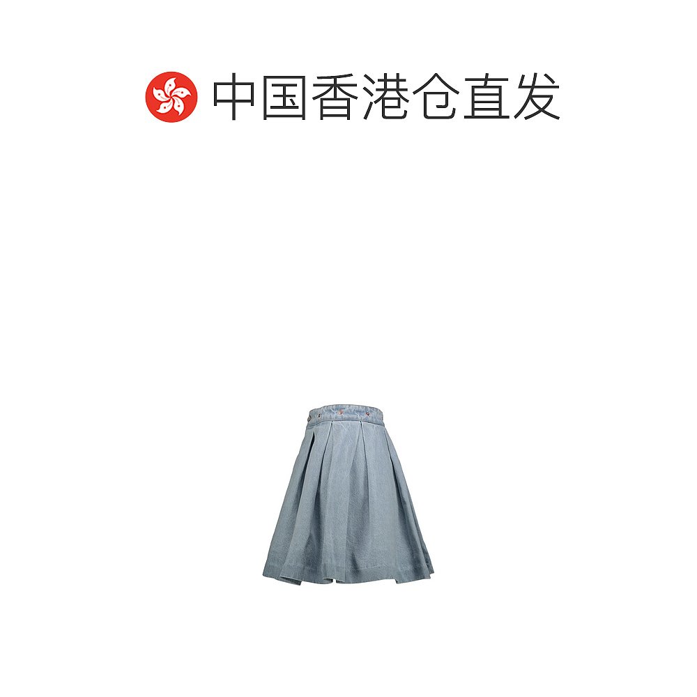 香港直邮Vetements 维特萌 女士 褶皱牛仔半身裙 WE64SK600 - 图1