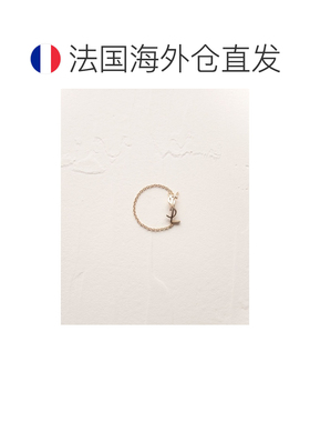 自营欧洲直邮YSL圣罗兰 CASSANDRE系列女士黄金色再生金链条戒指