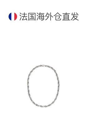 欧洲直邮FENDI/芬迪22秋冬新款男士银色黄铜FF标志登山扣网眼项链
