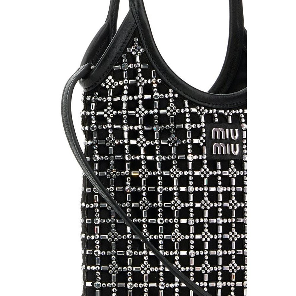 香港直邮Miu Miu 徽标手提包 5BA2812F7LVOON - 图2