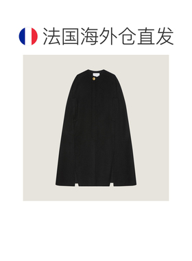 自营欧洲直邮Givenchy纪梵希 女士黑色/灰色羊毛羊绒长款斗篷