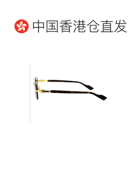 1h可退 香港直邮Gucci 古驰 女士 金色 & 玳瑁色太阳镜 GG1221S