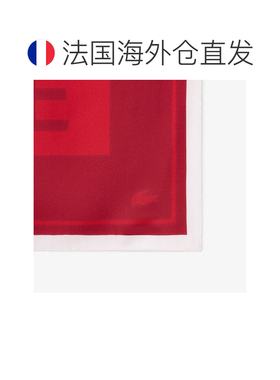 欧洲直邮自营Lacoste法国鳄鱼 Defile男女同款红色/白色丝质印花