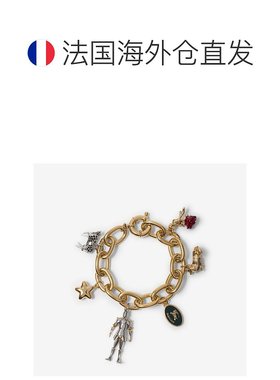 自营欧洲直邮Burberry博柏利 Charm系列男士金色/多色黄铜链环手