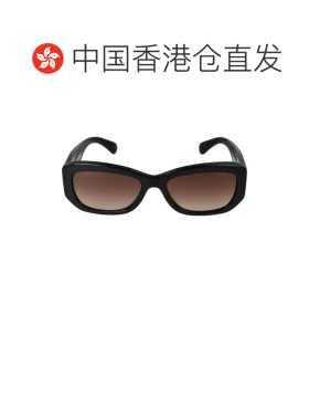 1h可退 香港直邮CHANEL香奈儿 侧面字母 不规则形 太阳眼镜  黑色