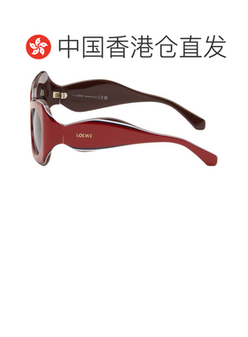 香港直邮LOEWE 罗意威 女士 红色 Signature 太阳镜 LW40197U5266