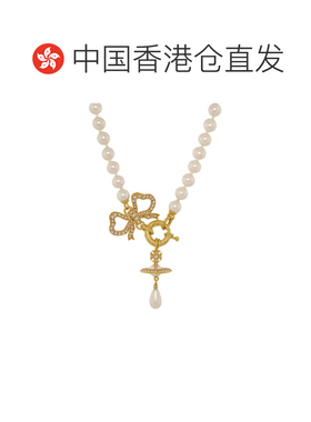 Vivienne Westwood 蝴蝶结吊饰项链 6301014A02R985水晶珍珠吊坠