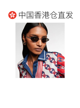 1h可退 香港直邮Gucci 古驰 女士 椭圆形太阳眼镜 metal金属色 舒