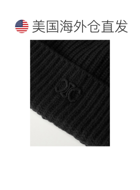 美国直邮Celine思琳Triomphe Logo男士毛线帽帽子【付后1h可退】