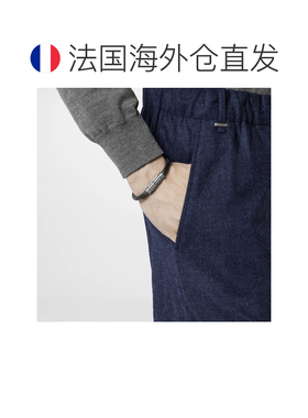 自营1h可退 欧洲直邮LV/路易威登 男士银色/黑色金属/帆布手链新