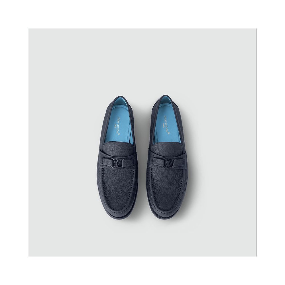 自营1h可退 欧洲直邮LV/路易威登 男士海军蓝小牛皮乐福鞋 - 图0