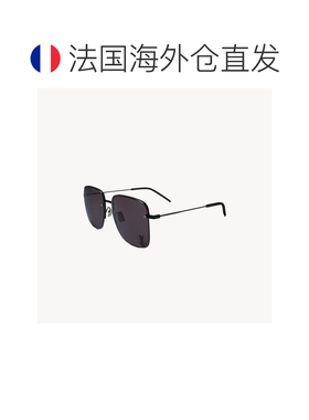 自营欧洲直邮YSL圣罗兰 SL 312 M女士黑色金属方形太阳镜