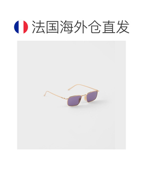 自营欧洲直邮PRADA普拉达 男士桑葚色镜片Prada徽标金属太阳镜