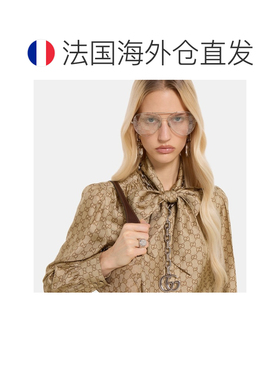 自营欧洲直邮GUCCI古驰 GG男女同款钯色黄铜图章戒指配饰