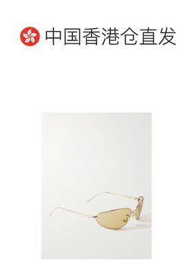 香港直邮LOEWE 罗意威 女士 椭圆框镀金太阳眼镜 LW40164U32E