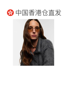 1h可退 香港直邮Gucci 古驰 女士 Signoria 矩形眼镜 metal金属色