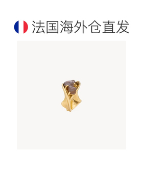 自营欧洲直邮YSL圣罗兰 女士透明灰色/金色黄铜扭纹开口手镯