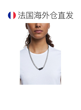 自营欧洲直邮Diesel迪赛 女士银灰色/黑色不锈钢项链