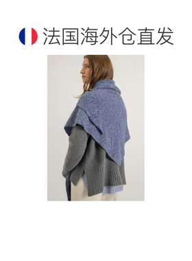 自营欧洲直邮Mardi Bandana女士蓝色羊毛混纺三角围巾