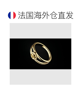 自营欧洲直邮GUCCI古驰 Interlocking 18K黄金双环戒指男女通用