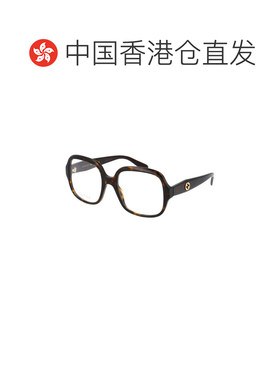 香港直邮GUCCI 女士眼镜 GG0799O002 SS2026 棕色 徽标方框平光镜