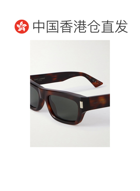 香港直邮Saint Laurent 圣罗兰 男士 矩形框龟甲色醋纤太阳眼镜 S