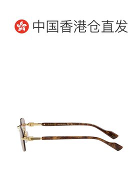 1h可退 香港直邮Gucci 古驰 男士 金色 Rectangular 太阳镜 GG122