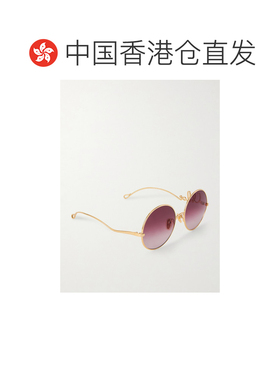 1h可退 香港直邮Chloe 蔻依 女士 GOLD-GOLD-RED 金属太阳眼镜 CH