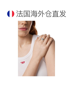 自营欧洲直邮Diesel迪赛 女士银灰色纯银戒指