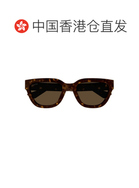 1h可退 香港直邮Gucci 古驰 女士 几何框太阳镜 GG1578S brown棕