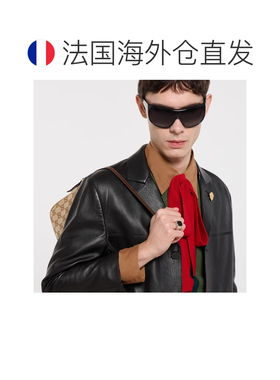 自营欧洲直邮GUCCI古驰 Crest男女同款钯色图章黄铜戒指配饰