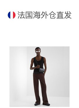 自营1h可退 欧洲直邮FENDI/芬迪 男士黑色小牛皮/黄铜手链新款