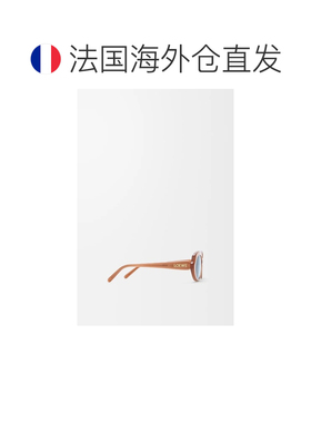 自营欧洲直邮LOEWE罗意威 Mini Oval Slim女士棕色醋酸细框太阳镜