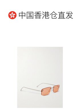 1h可退 香港直邮Fendi 芬迪 女士 First 矩形框水晶装饰镀银太阳