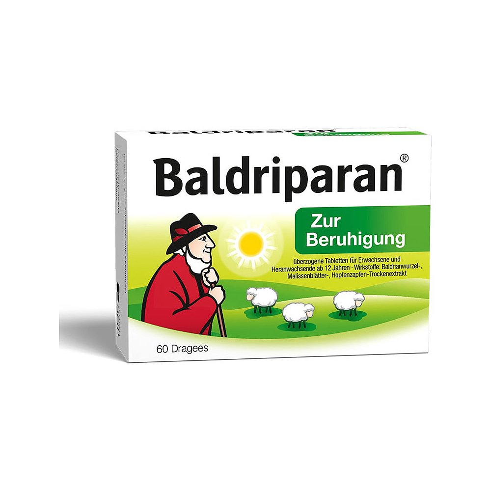 欧洲直邮德国药房 Baldriparan植物镇静抗焦虑药片 60粒 12岁+青 - 图0