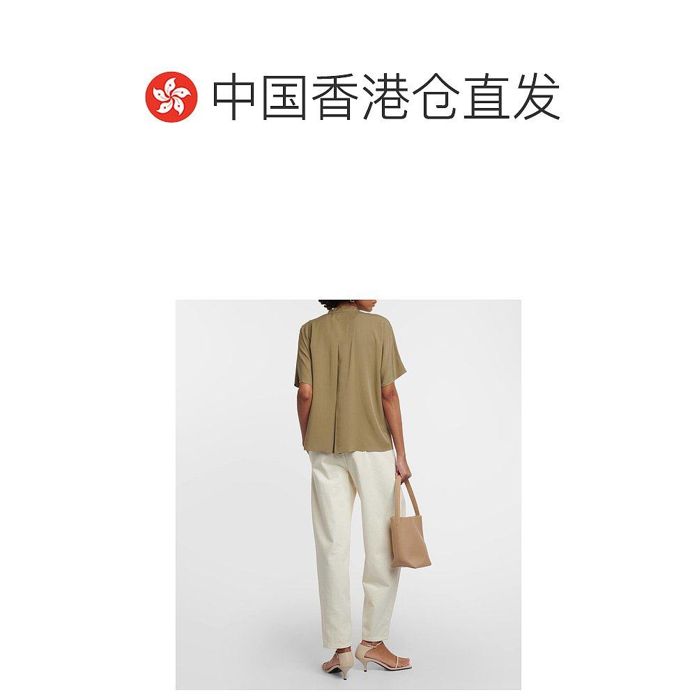 1h可退 香港直邮VINCE 女士 缎面衬衫 green绿色 舒适时尚,淘宝优惠券,粉丝福利购,淘宝优惠卷