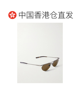 香港直邮Saint Laurent 圣罗兰 女士 椭圆框镀银太阳眼镜 SL86200