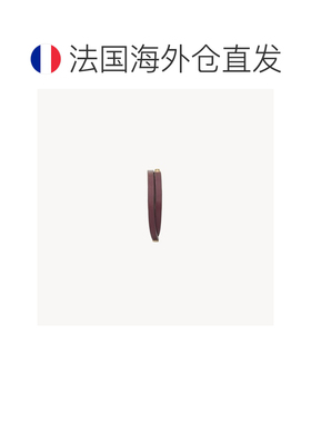 自营欧洲直邮YSL圣罗兰 女士深红色/浅青铜色羊羔皮logo铭牌手链