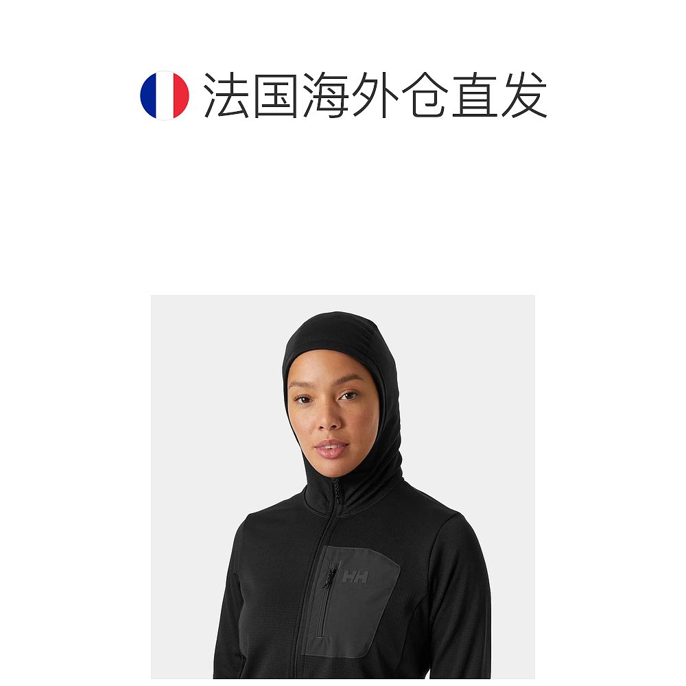 自营欧洲直邮Helly Hansen 女士黑色聚酯Versalite连帽抓绒夹克 - 图1
