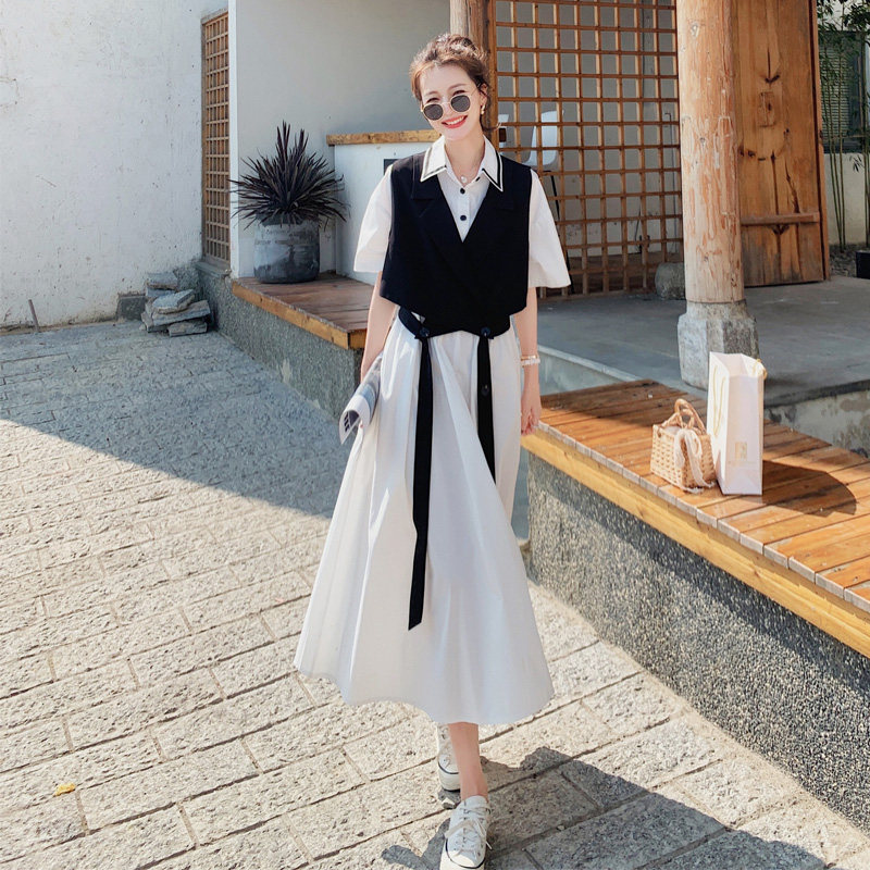 赫本风2022年夏季可盐可甜连衣裙 岸妃连衣裙