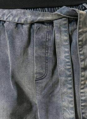 Spring trend men's loose denim pants, fashionable oversized