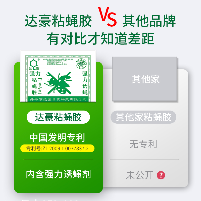 达豪粘蝇纸胶苍蝇贴强力粘蝇板沾蚊杀手灭蝇子捕捉神器家用一扫光 - 图0