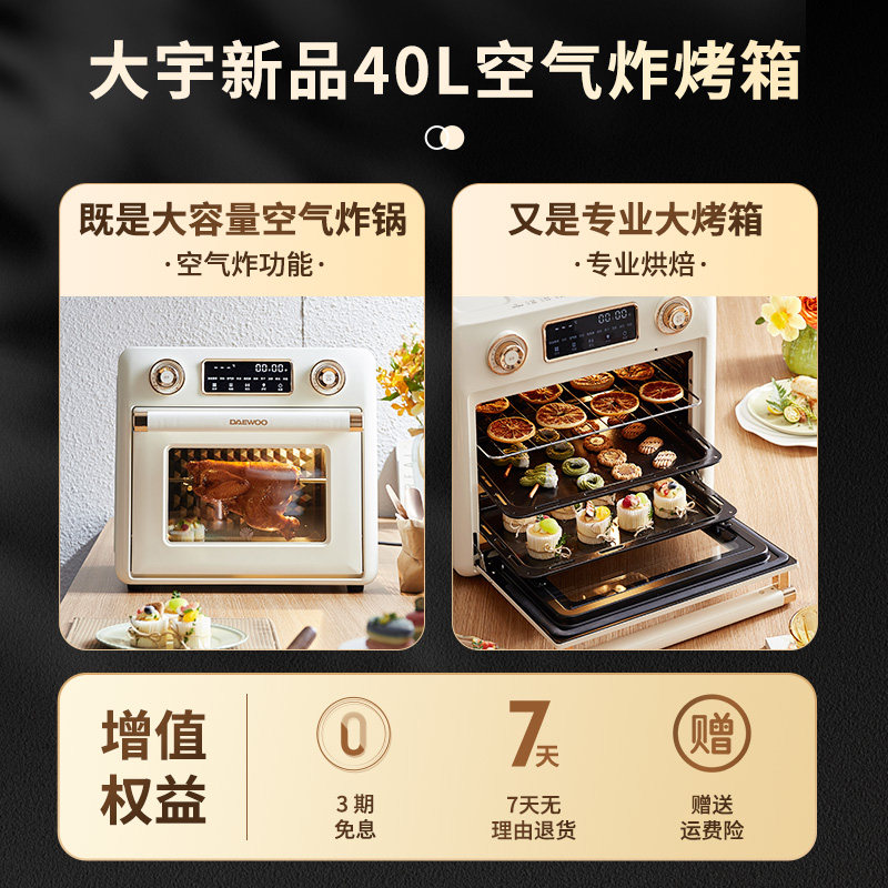 大宇空气炸家用烘焙2023新款电烤箱 大宇泰拉电烤箱