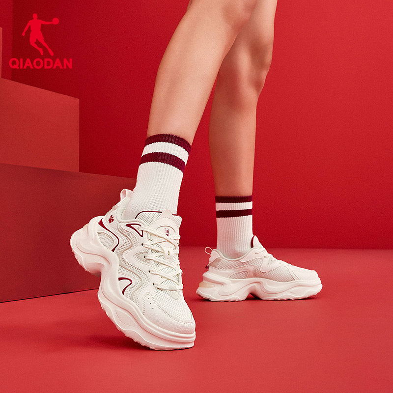 乔丹新年款红色休闲鞋女鞋厚底增高运动鞋2026春季新款老爹鞋兔子,淘宝优惠券,粉丝福利购,淘宝优惠卷