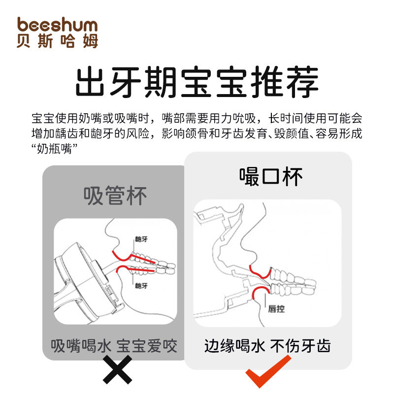 beeshum宝宝学饮杯婴儿防呛嘬口杯6个月以上儿童水杯家用直饮杯子,淘宝优惠券,粉丝福利购,淘宝优惠卷